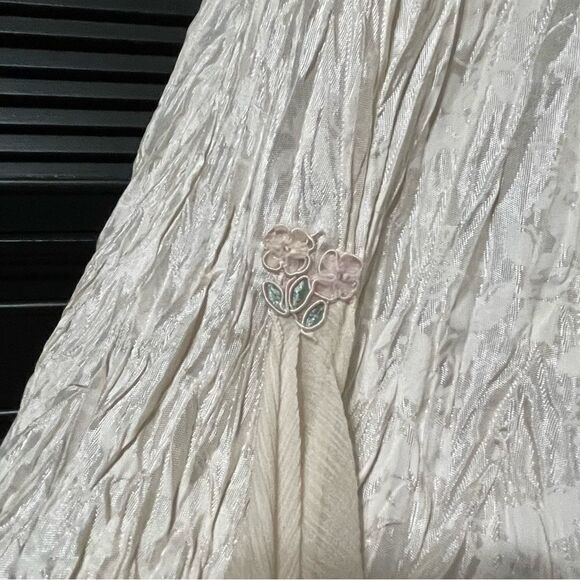 Lee Andersen Romantic Silk Slip Crinkle Dress‎ Fairy Whimsy Goth Art To Wear S - Picture 4 of 7